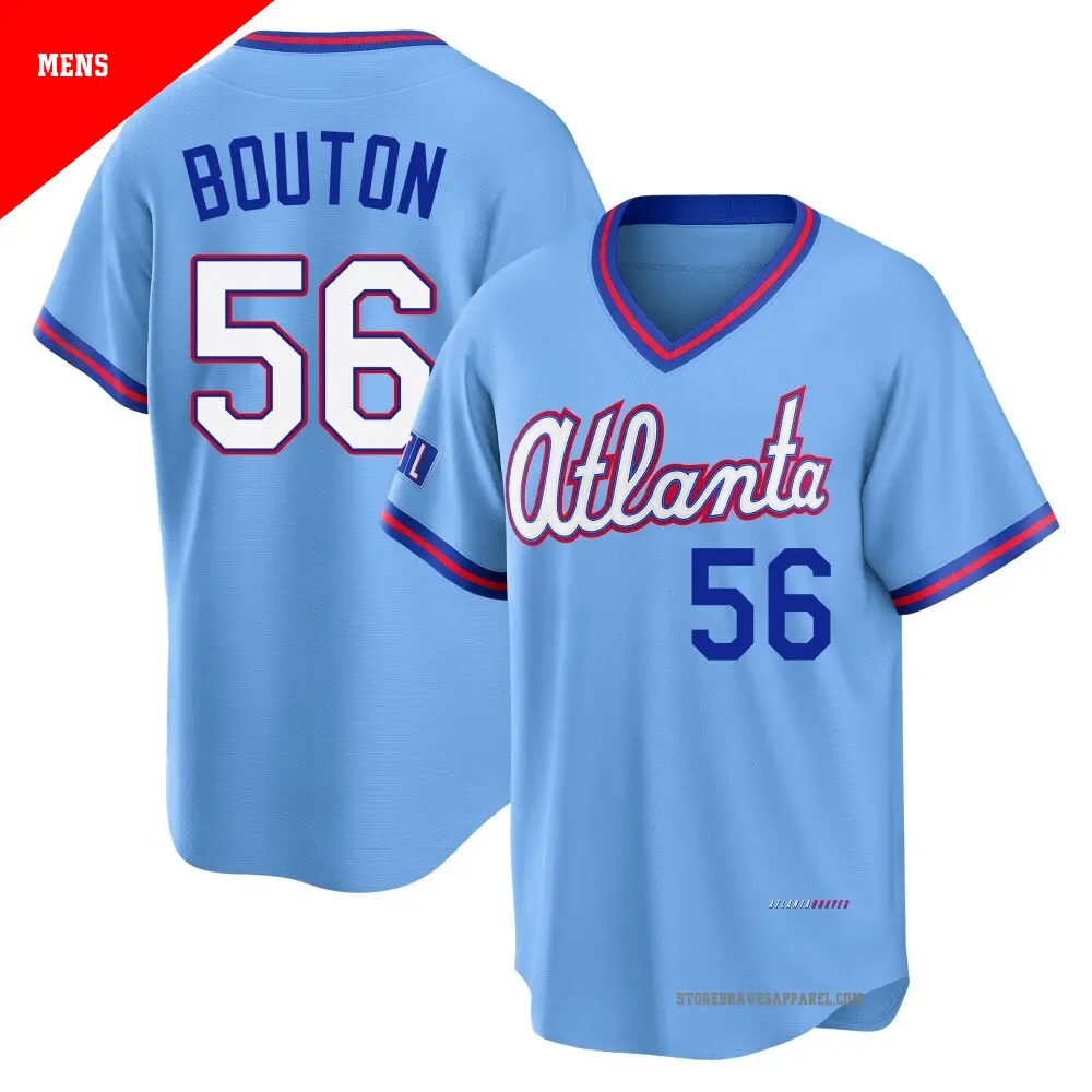 Men's ＃56 Jim Bouton Atlanta Braves Blue Limited Powder 2026 City Connect Stadium Jersey