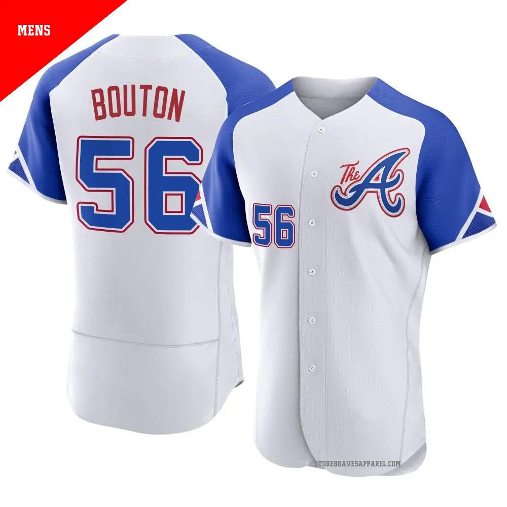Men's ＃56 Jim Bouton Atlanta Braves White Authentic 2023 City Connect Jersey