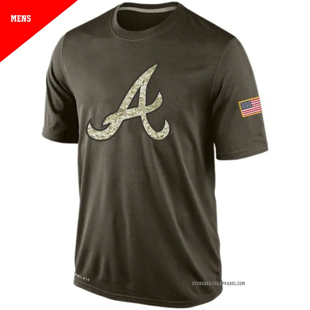 Men's Atlanta Braves Olive Dri-Fit Salute To Service KO Performance T-Shirt